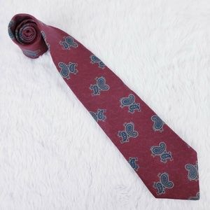 Keys & Lockwood Red Paisley 100% Silk Necktie 58x3.5 - NWOT
